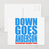 Cartes Pour Fêtes Annuelles Down Goes Anderson (Devant / Derrière)