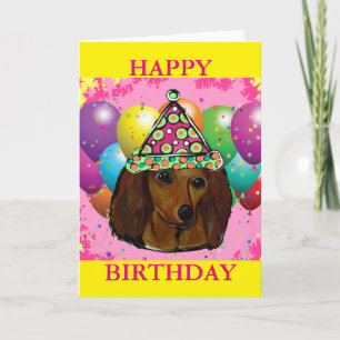 Cartes Pour Fêtes Annuelles Doxie rouge de longue date