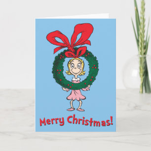 Cartes Pour Fêtes Annuelles Dr Seuss Cindy-Lou Who - Wreath