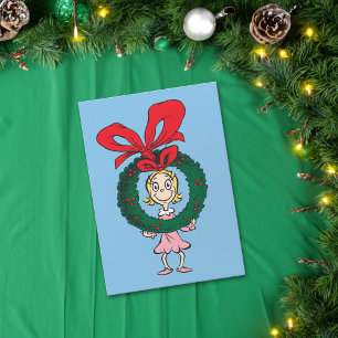 Cartes Pour Fêtes Annuelles Dr Seuss Cindy-Lou Who - Wreath