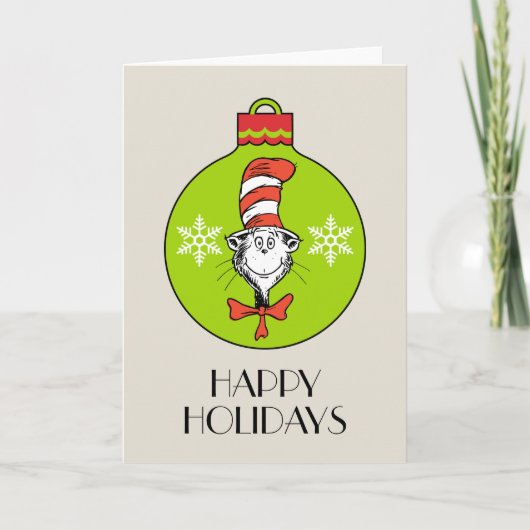 Cartes Pour Fêtes Annuelles Dr Seuss | Grille | Chat classique en Casquette (Devant)