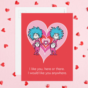 Cartes Pour Fêtes Annuelles Dr. Seuss Valentine   Chose 1 Chose 2