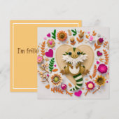 Cartes Pour Fêtes Annuelles Dragon à poils romantique (Devant / Derrière)