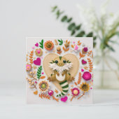 Cartes Pour Fêtes Annuelles Dragon à poils romantique (Debout devant)