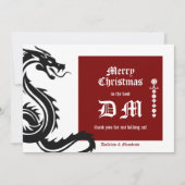 Cartes Pour Fêtes Annuelles Dragon celtique MDN RPG DM Gamer Noël (Devant)