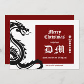 Cartes Pour Fêtes Annuelles Dragon celtique MDN RPG DM Gamer Noël (Devant / Derrière)