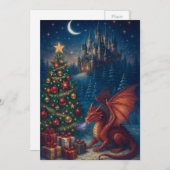 Cartes Pour Fêtes Annuelles Dragon Christmas Tree (Devant / Derrière)