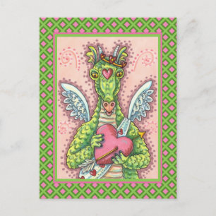 CARTES POUR FÊTES ANNUELLES DRAGON CUPIDE, COEUR ET FLÈCHE IMAGINAIRE VALENTIN