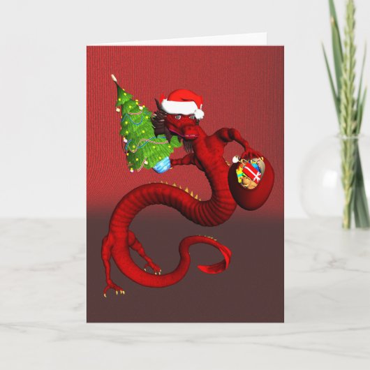 Cartes Pour Fêtes Annuelles Dragon de Noël (Devant)