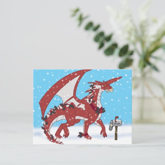 Cartes Pour Fêtes Annuelles Dragon de Noël (Debout devant)