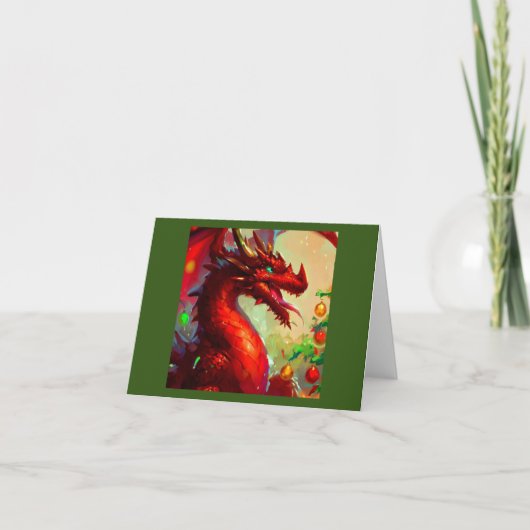 Cartes Pour Fêtes Annuelles Dragon de Noël 1 (Devant)