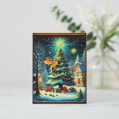 Cartes Pour Fêtes Annuelles Dragon le soir de Noël ai (Debout devant)