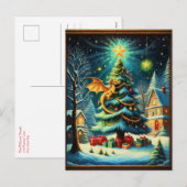 Cartes Pour Fêtes Annuelles Dragon le soir de Noël ai (Devant / Derrière)
