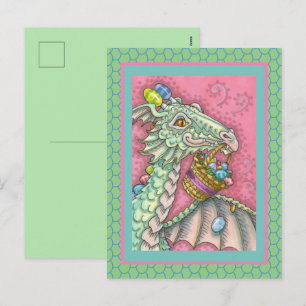 CARTES POUR FÊTES ANNUELLES DRAGON OEUF DE PÂQUES AMICAL, FANTAISIE MIGNONNE