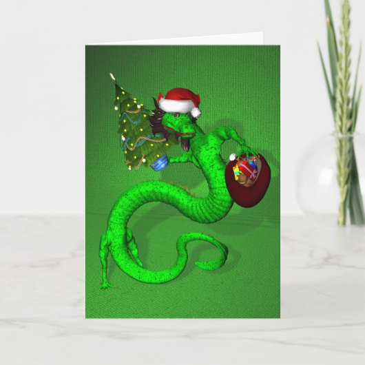 Cartes Pour Fêtes Annuelles Dragon vert (Devant)