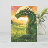 CARTES POUR FÊTES ANNUELLES DRAGON VERT MYTHIQUE (Debout devant)