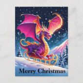 Cartes Pour Fêtes Annuelles Dragon Violet À Père Noël Sled Joyeux Noël (Devant)