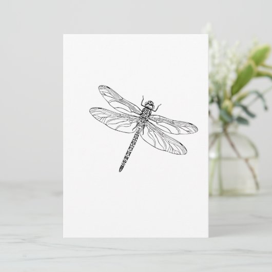 Cartes Pour Fêtes Annuelles Dragonfly simple (Debout devant)