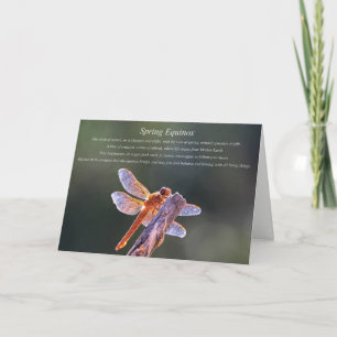 Cartes Pour Fêtes Annuelles Dragonfly Spring Equinox Blessing with Poem