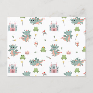 Cartes Pour Fêtes Annuelles Dragons Knights Fairytale Château médiéval