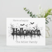 Cartes Pour Fêtes Annuelles Drainage - Un Halloween Howl (Debout devant)