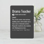 Cartes Pour Fêtes Annuelles Drama Teacher  (Debout devant)