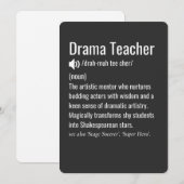 Cartes Pour Fêtes Annuelles Drama Teacher  (Devant / Derrière)