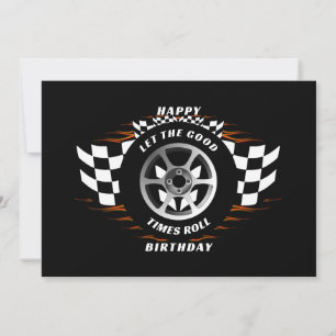 Cartes Pour Fêtes Annuelles Drapeau à damier de course Joyeux anniversaire Occ