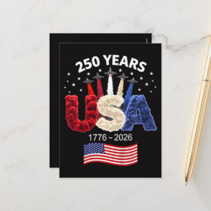 Cartes Pour Fêtes Annuelles Drapeau américain 250e anniversaire USA 250 ans