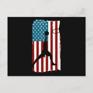 Cartes Pour Fêtes Annuelles Drapeau américain américain Basket-ball Athlète pa