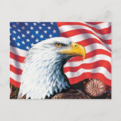 Cartes Pour Fêtes Annuelles Drapeau américain et aigle (Devant)
