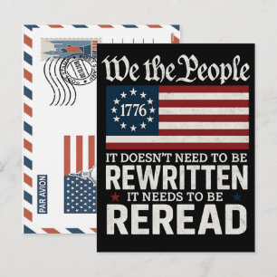 Cartes Pour Fêtes Annuelles Drapeau américain la constitution des États-Unis d