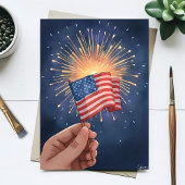 Cartes Pour Fêtes Annuelles Drapeau américain patriotique