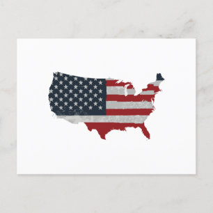 Cartes Pour Fêtes Annuelles Drapeau américain Retro