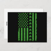 Cartes Pour Fêtes Annuelles Drapeau américain Shamrocks St Patricks day (Devant / Derrière)