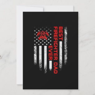 Cartes Pour Fêtes Annuelles Drapeau américain Vintage Mens Best Firefighter
