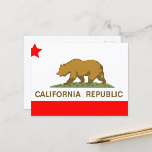Cartes Pour Fêtes Annuelles Drapeau Californie État Ours République Rouge Blan