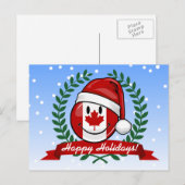 Cartes Pour Fêtes Annuelles Drapeau canadien Jolly Style de Noël (Devant / Derrière)
