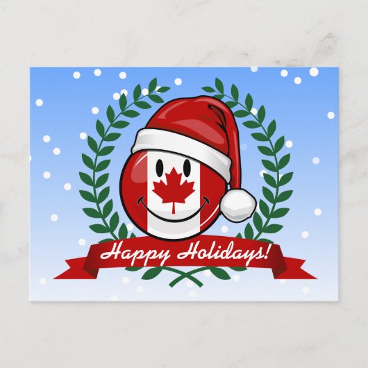 Cartes Pour Fêtes Annuelles Drapeau canadien Jolly Style de Noël (Devant)
