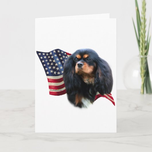Cartes Pour Fêtes Annuelles Drapeau Cavalier King Charles Spaniel (Devant)
