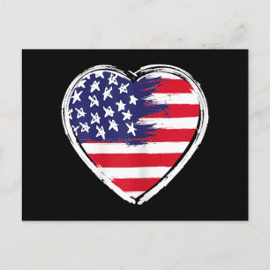 Cartes Pour Fêtes Annuelles Drapeau Coeur US 4 juillet Étoiles patriotiques am