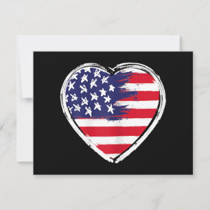 Cartes Pour Fêtes Annuelles Drapeau Coeur US 4 juillet Étoiles patriotiques am