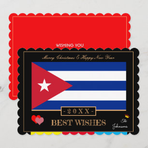 Cartes Pour Fêtes Annuelles Drapeau cubain & Bonne année / Meilleures voeux Ca