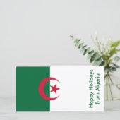 Cartes Pour Fêtes Annuelles Drapeau d'Algérie, Joyeuses fêtes d'Algérie (Debout devant)