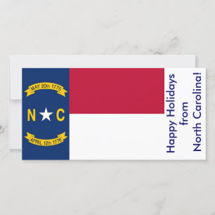 Cartes Pour Fêtes Annuelles Drapeau de Caroline du Nord, Joyeuses fêtes des Ét
