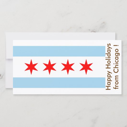 Cartes Pour Fêtes Annuelles Drapeau de Chicago, Joyeuses fêtes de l'U.S.A. (Devant)
