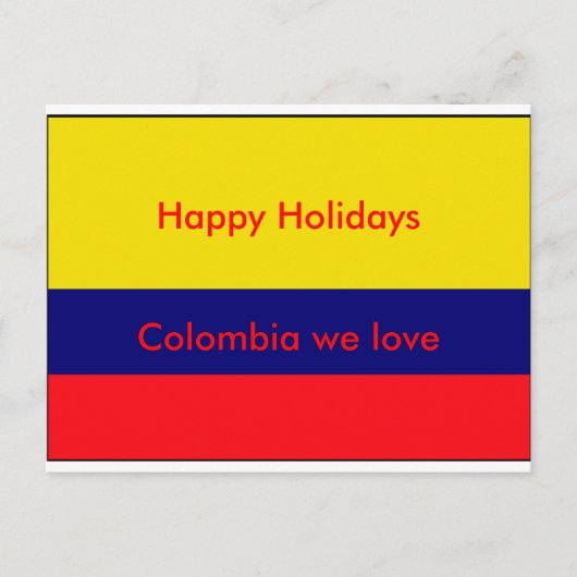 Cartes Pour Fêtes Annuelles Drapeau de Colombie (Devant)