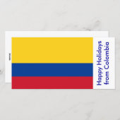 Cartes Pour Fêtes Annuelles Drapeau de Colombie, Joyeuses fêtes de Colombie (Devant / Derrière)