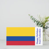 Cartes Pour Fêtes Annuelles Drapeau de Colombie, Joyeuses fêtes de Colombie (Debout devant)