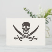 Cartes Pour Fêtes Annuelles Drapeau de crâne obsidien Drapeau de pirate Calico (Debout devant)